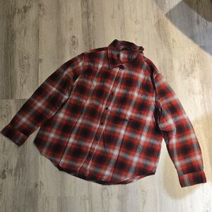 George Red and Black Plaid Button Down Shirt